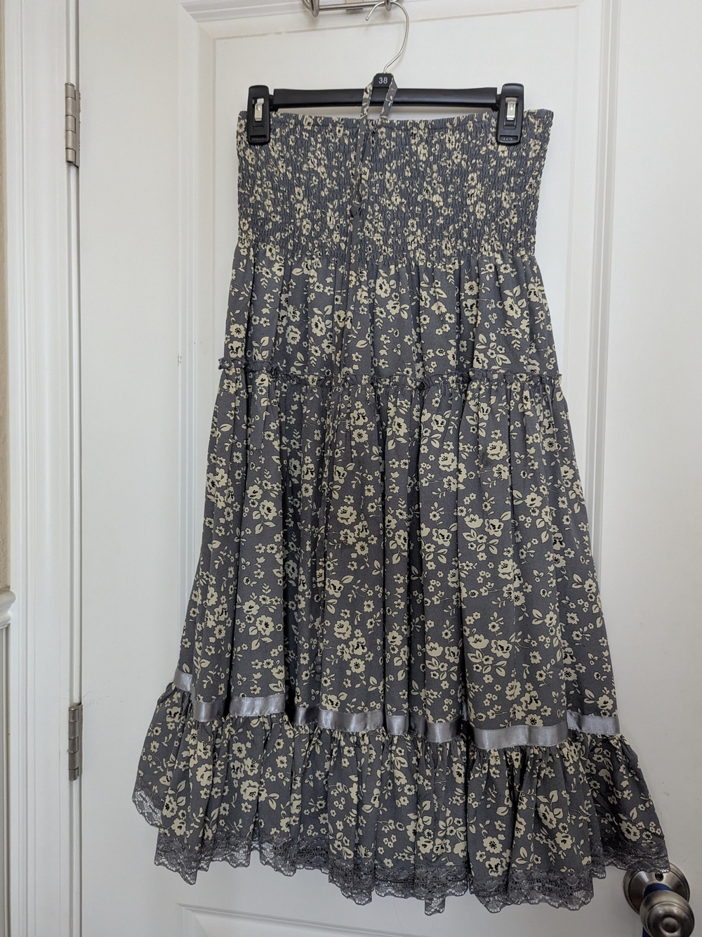 Floral Midi Dress- Gray